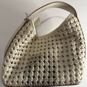 a new day Cream Woven Hobo Bag